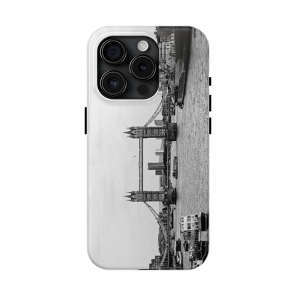 Black and White Tower Bridge Tough Phone Case - Departures Print Shop