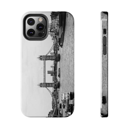 Black and White Tower Bridge Tough Phone Case - Departures Print Shop