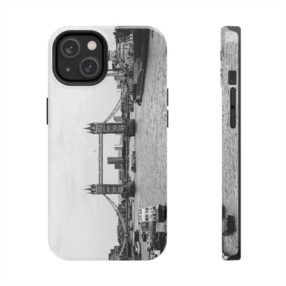 Black and White Tower Bridge Tough Phone Case - Departures Print Shop