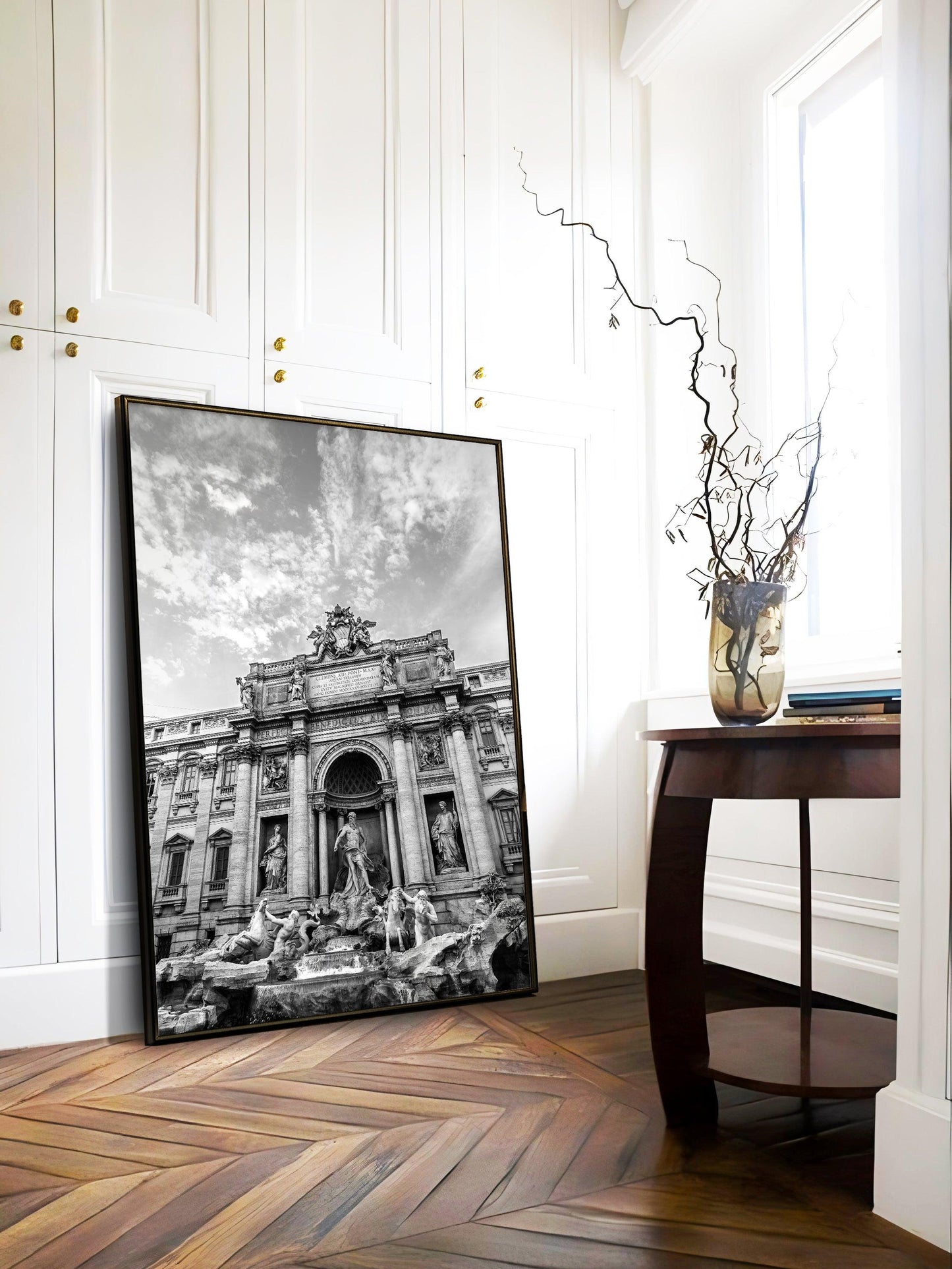 Black and White Trevi Fountain | Rome Italy Photography - Departures Print Shop