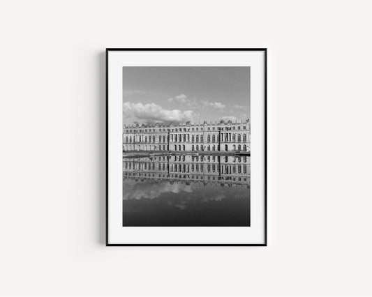Black and White Palace of Versailles Reflections Photography Print - Departures Print Shop