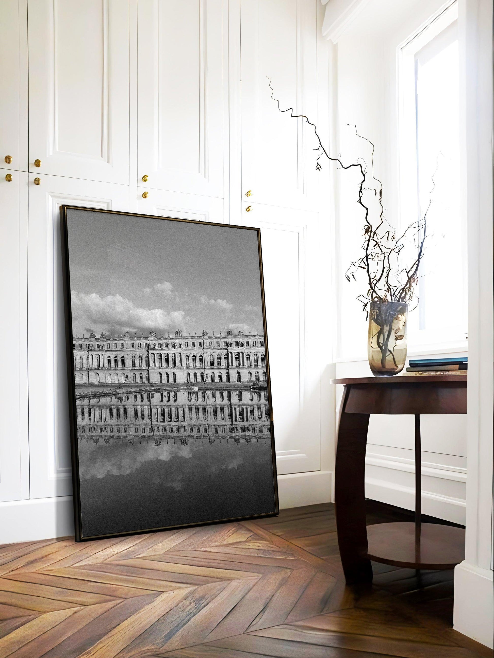 Black and White Palace of Versailles Reflections Photography Print - Departures Print Shop