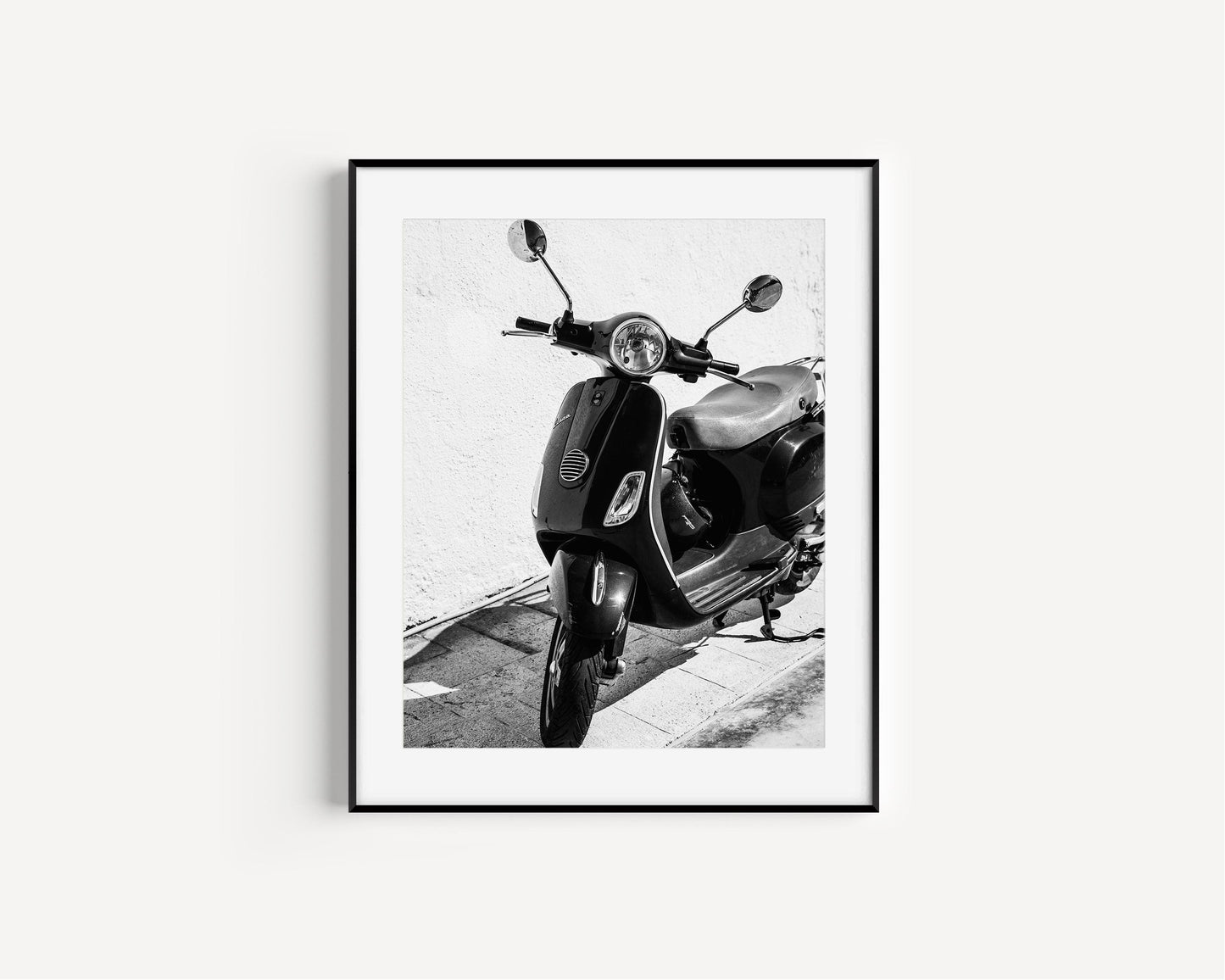 Black and White Vespa Scooter | Italy Photography Print - Departures Print Shop