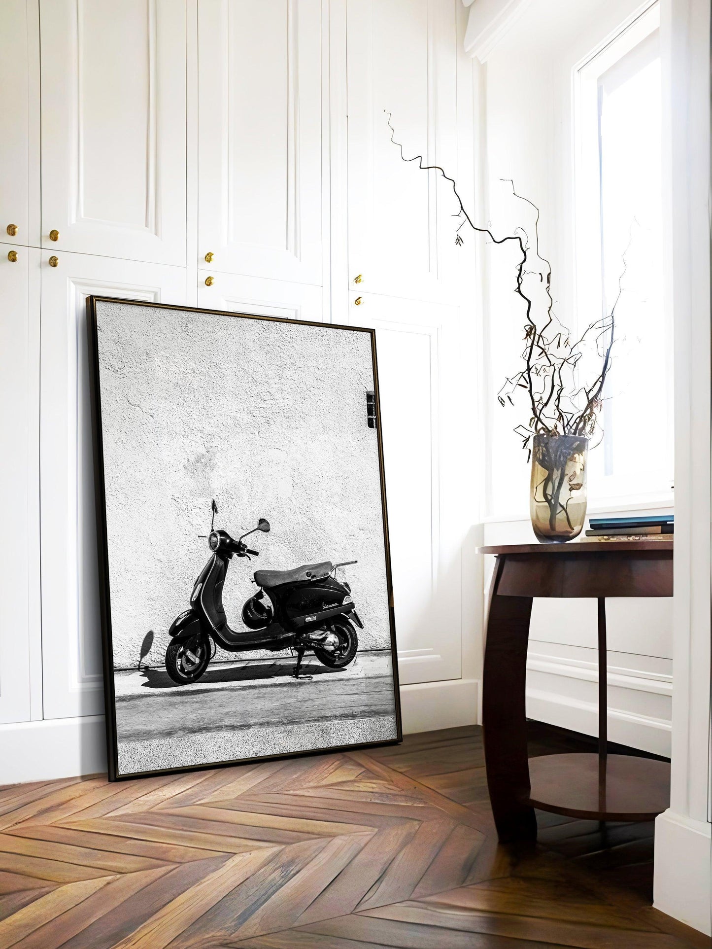 Black and White Vespa Scooter II | Italy Photography Print - Departures Print Shop