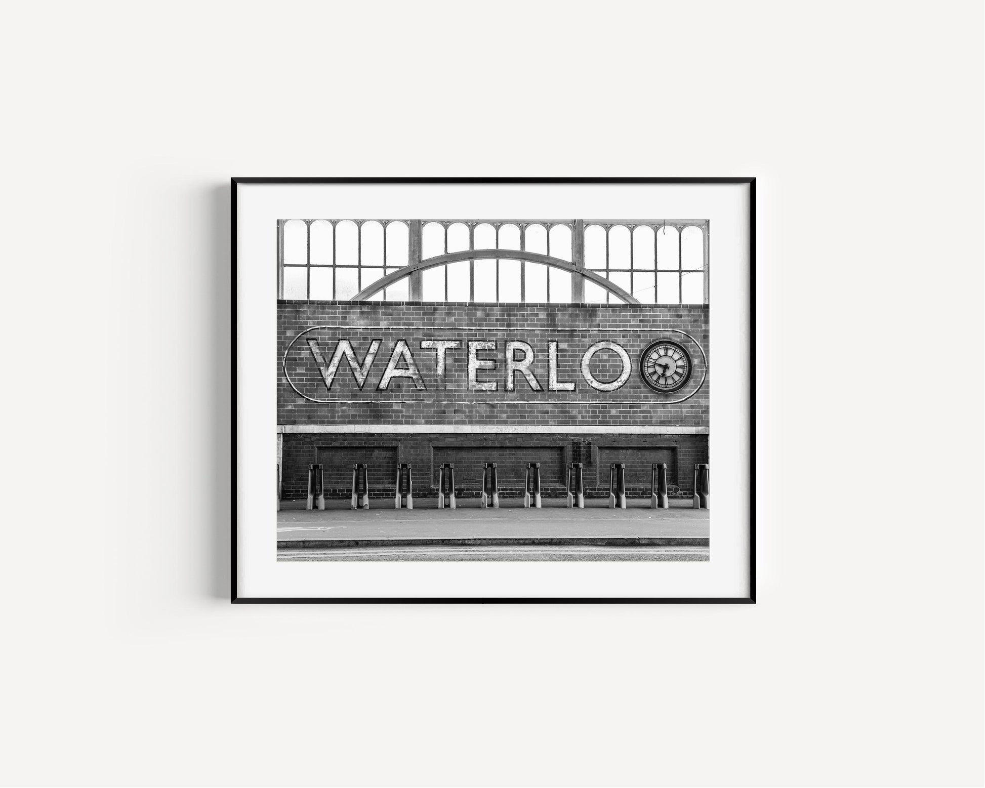 Black and White Waterloo Station London Photography Print - Departures Print Shop