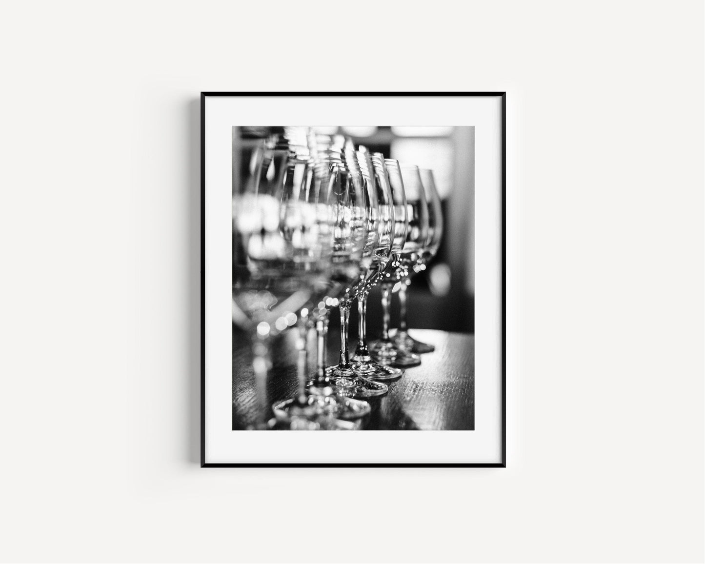 Black and White Wine Glass Photography Print II | Napa Valley Winery Photography Print - Departures Print Shop