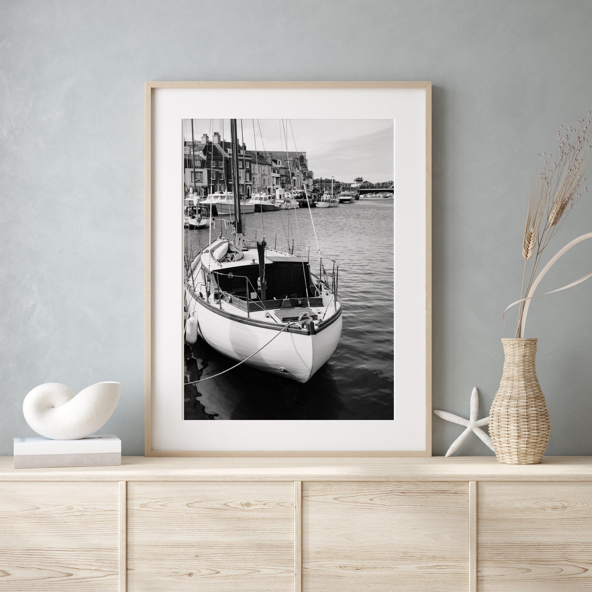 Black and White Wooden Boat Photography III | Beach Photography Print - Departures Print Shop