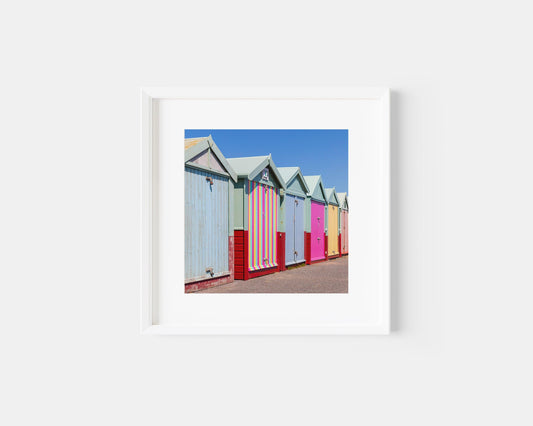 Brighton Beach Huts Square Print | Beach Photography Print - Departures Print Shop
