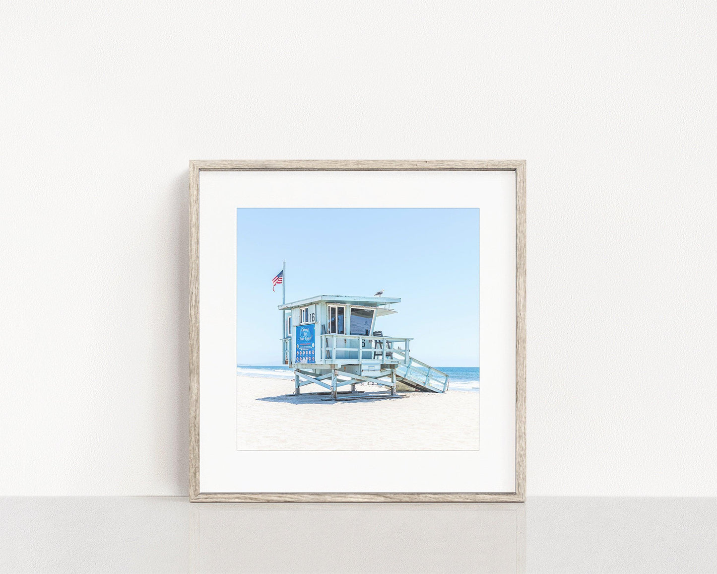 Lifeguard Tower Square Beach Print