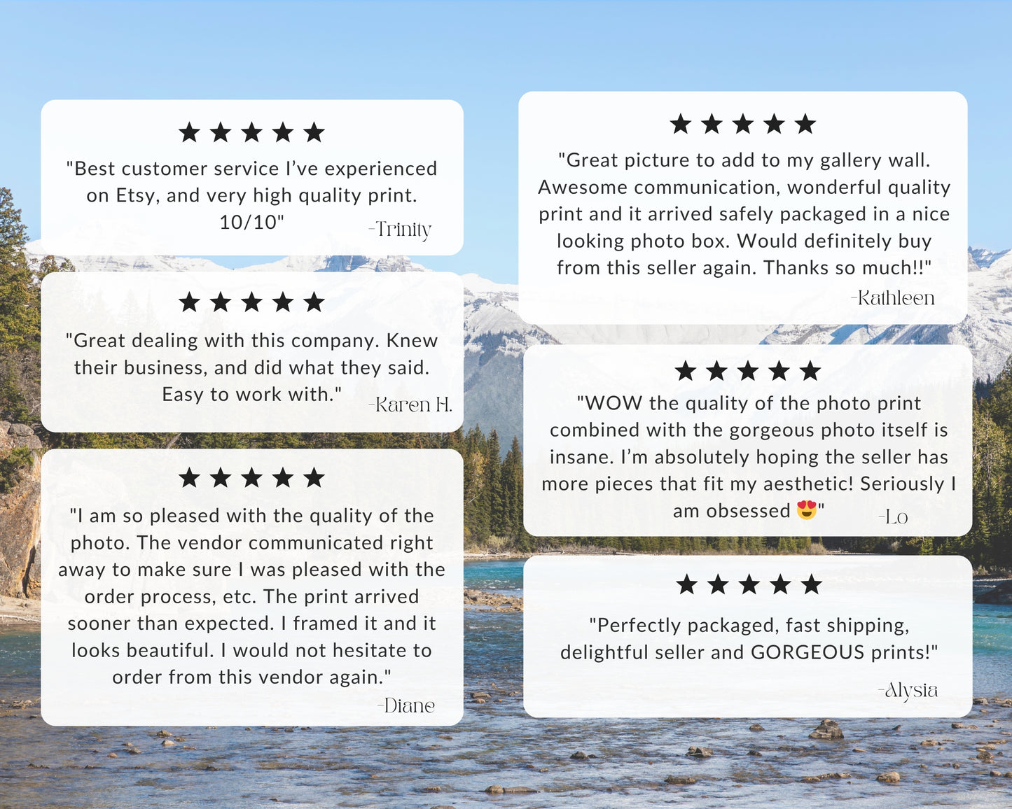 5-Star Departures Print Shop Reviews for Canada Collection