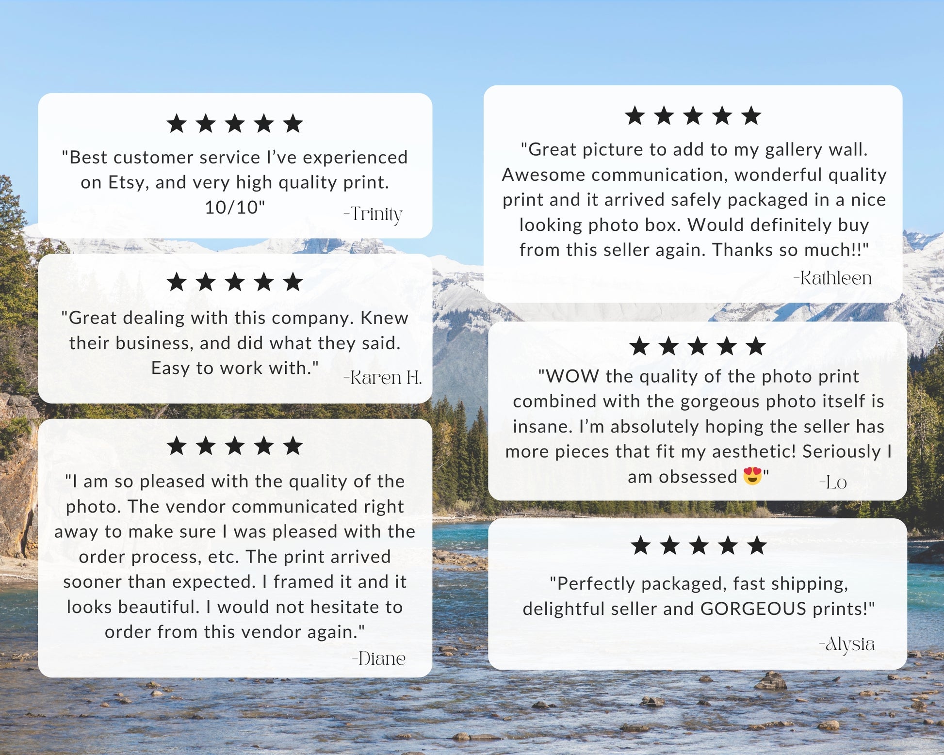 5-Star Departures Print Shop Reviews for Canada Collection