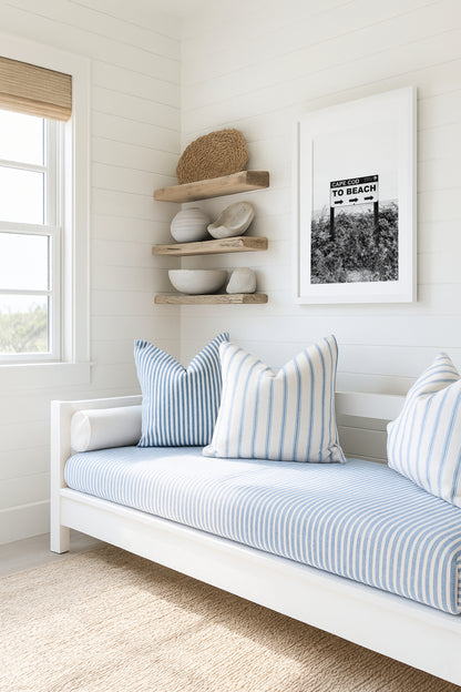 Black and white photography print of a vintage-style sign reading 'Cape Cod Beach This Way' with an arrow, set against a clear sky.