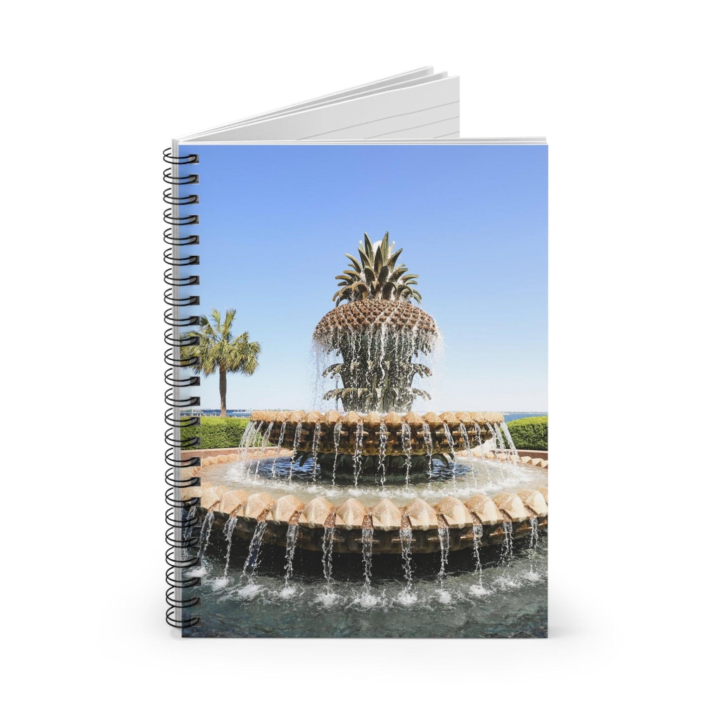 Charleston Pineapple Fountain Spiral Notebook - Departures Print Shop