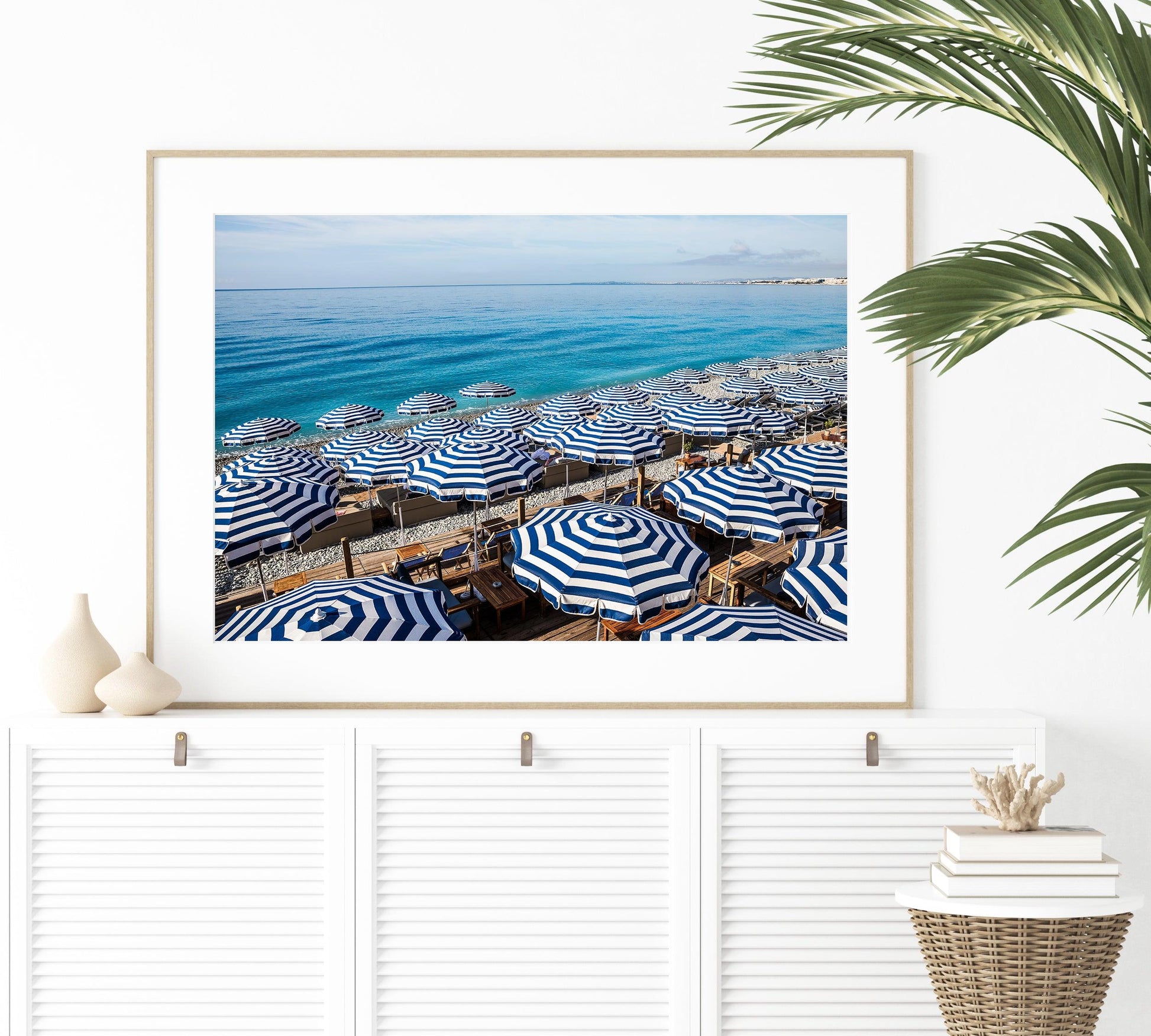 Cote d'Azur Beach Club Umbrellas III | French Riviera Photography Print - Departures Print Shop