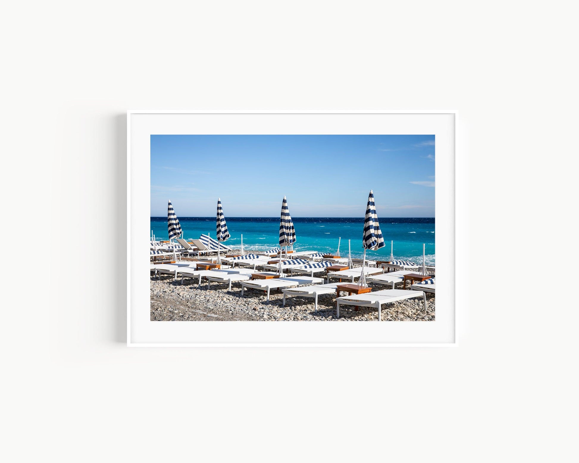 Cote d'Azur Beach Umbrella Print - Departures Print Shop