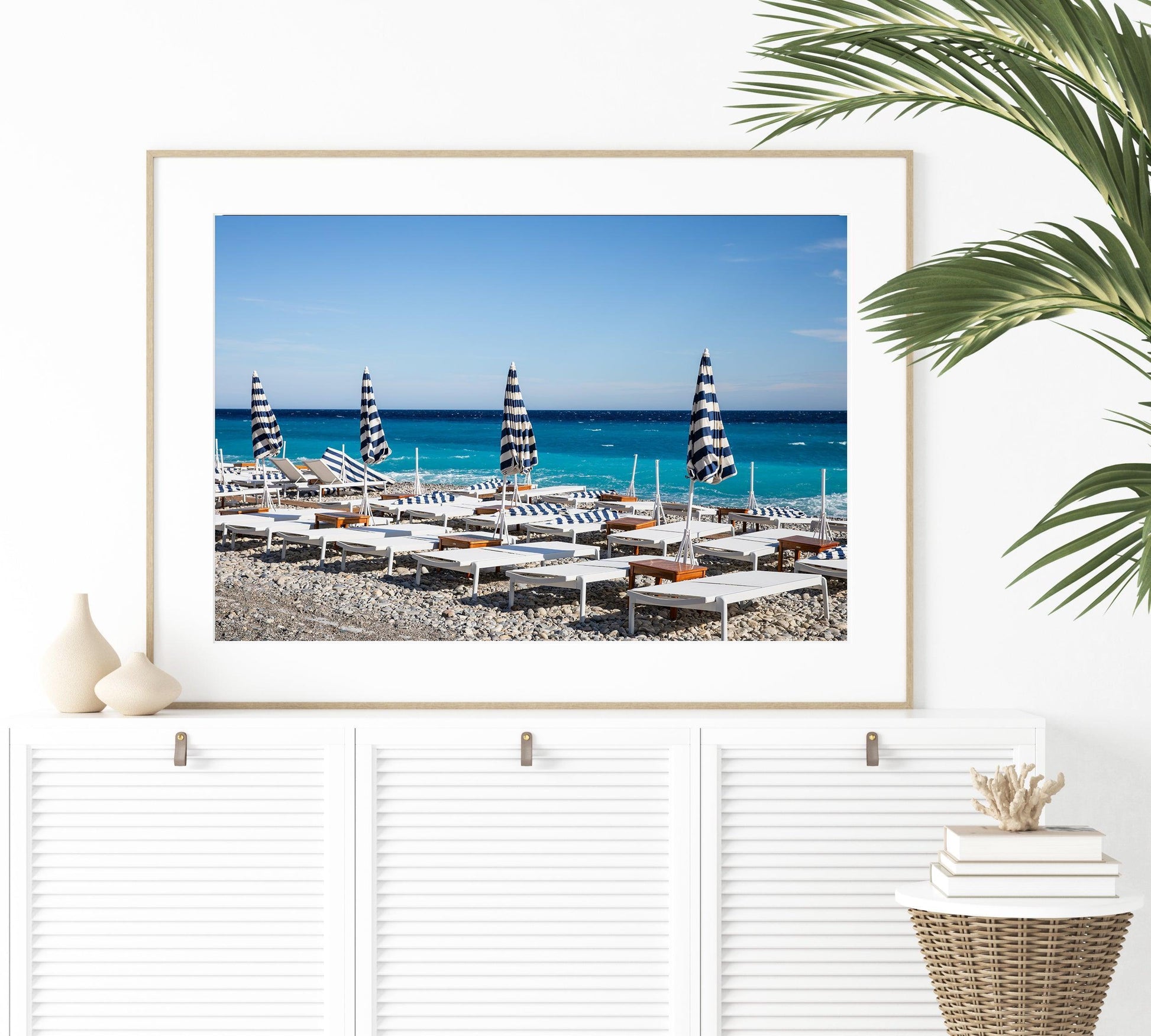 Cote d'Azur Beach Umbrella Print - Departures Print Shop