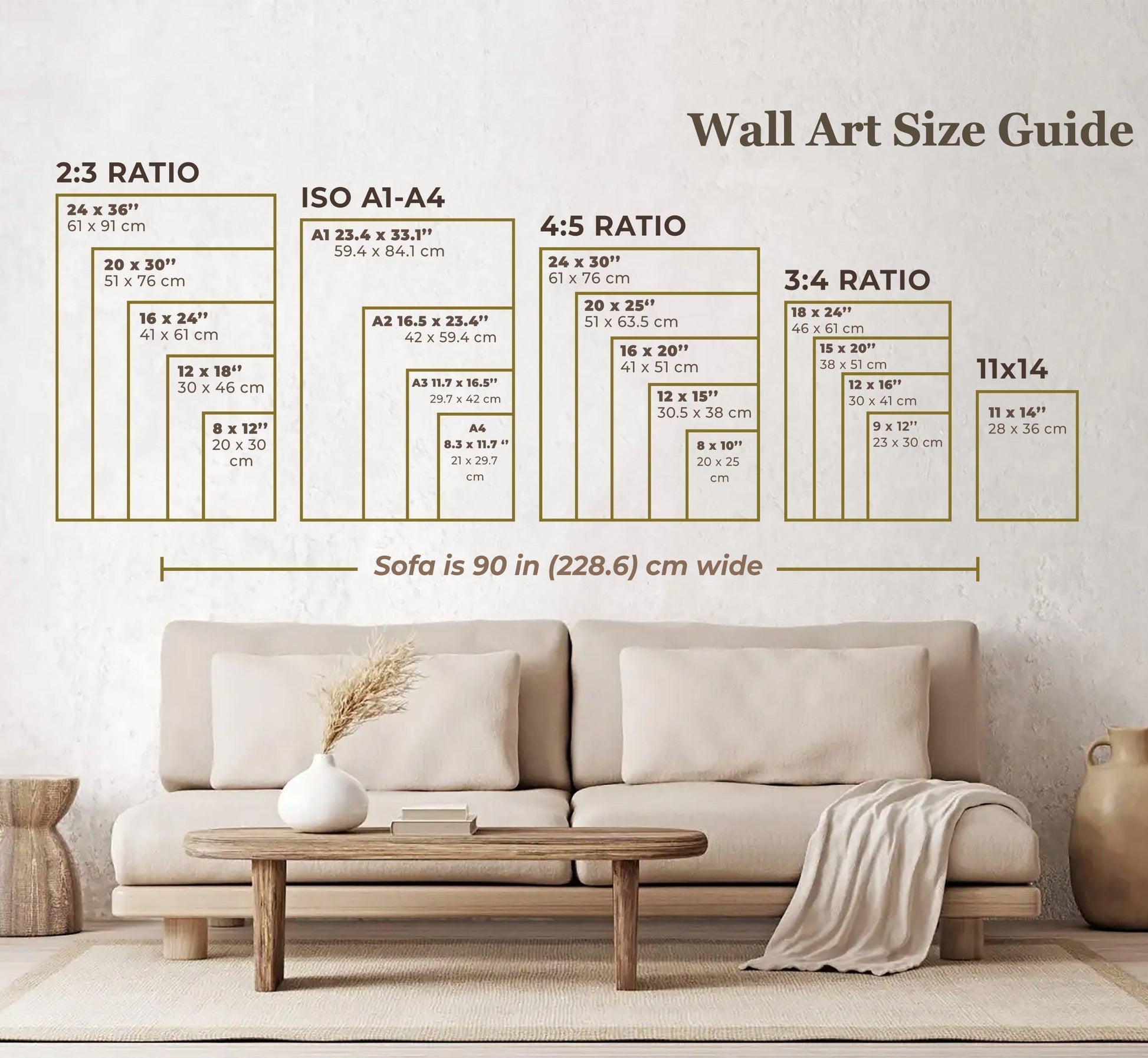 Departures Print shop wall art size guide