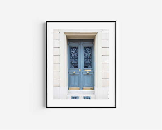 French Blue Paris Door Photography Print - Departures Print Shop