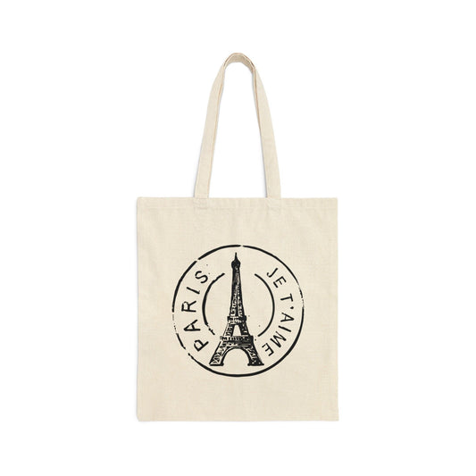 Je T'aime Paris Canvas Tote Bag - Departures Print Shop