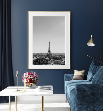 Black and White Paris Skyline Print