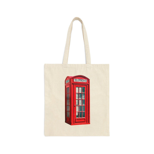 London Phone Booth Canvas Tote Bag - Departures Print Shop