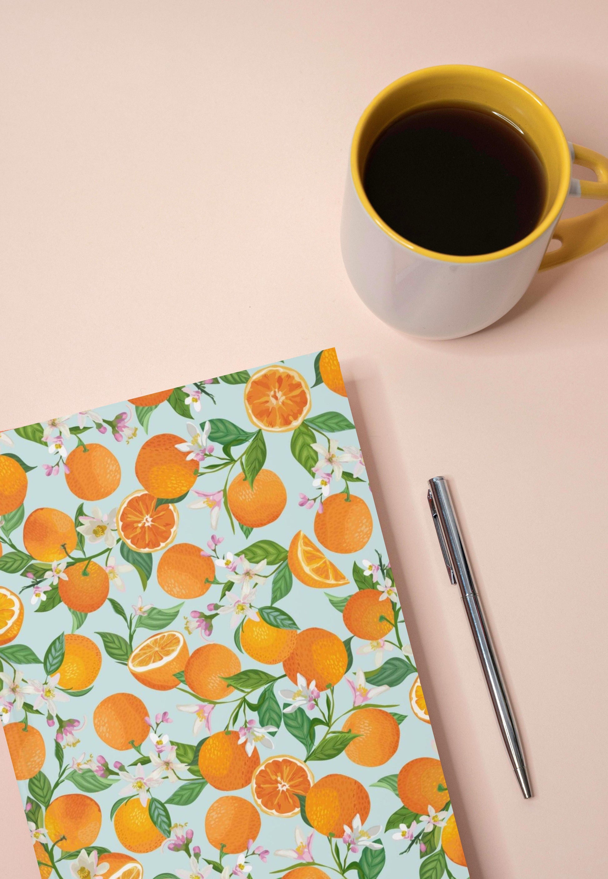 Orange Blossoms Citrus Print Notebook - Departures Print Shop