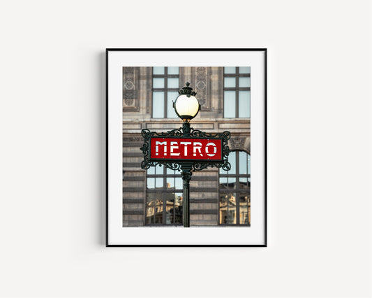 Paris Metro Sign Photography Print - Departures Print Shop
