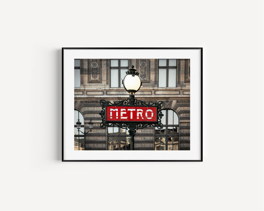 Paris Metro Sign Photography Print II - Departures Print Shop