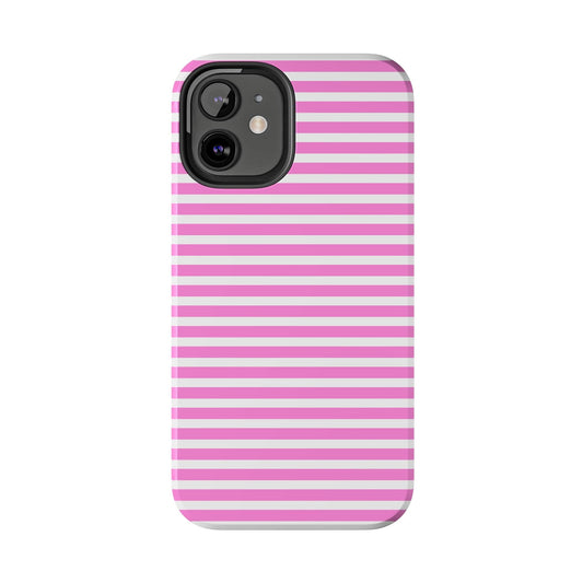 Pink and White Striped Phone Case - Departures Print Shop