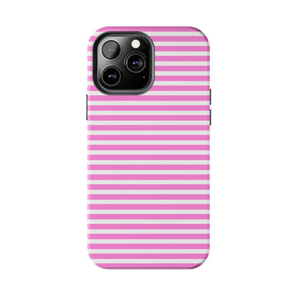 Pink and White Striped Phone Case - Departures Print Shop