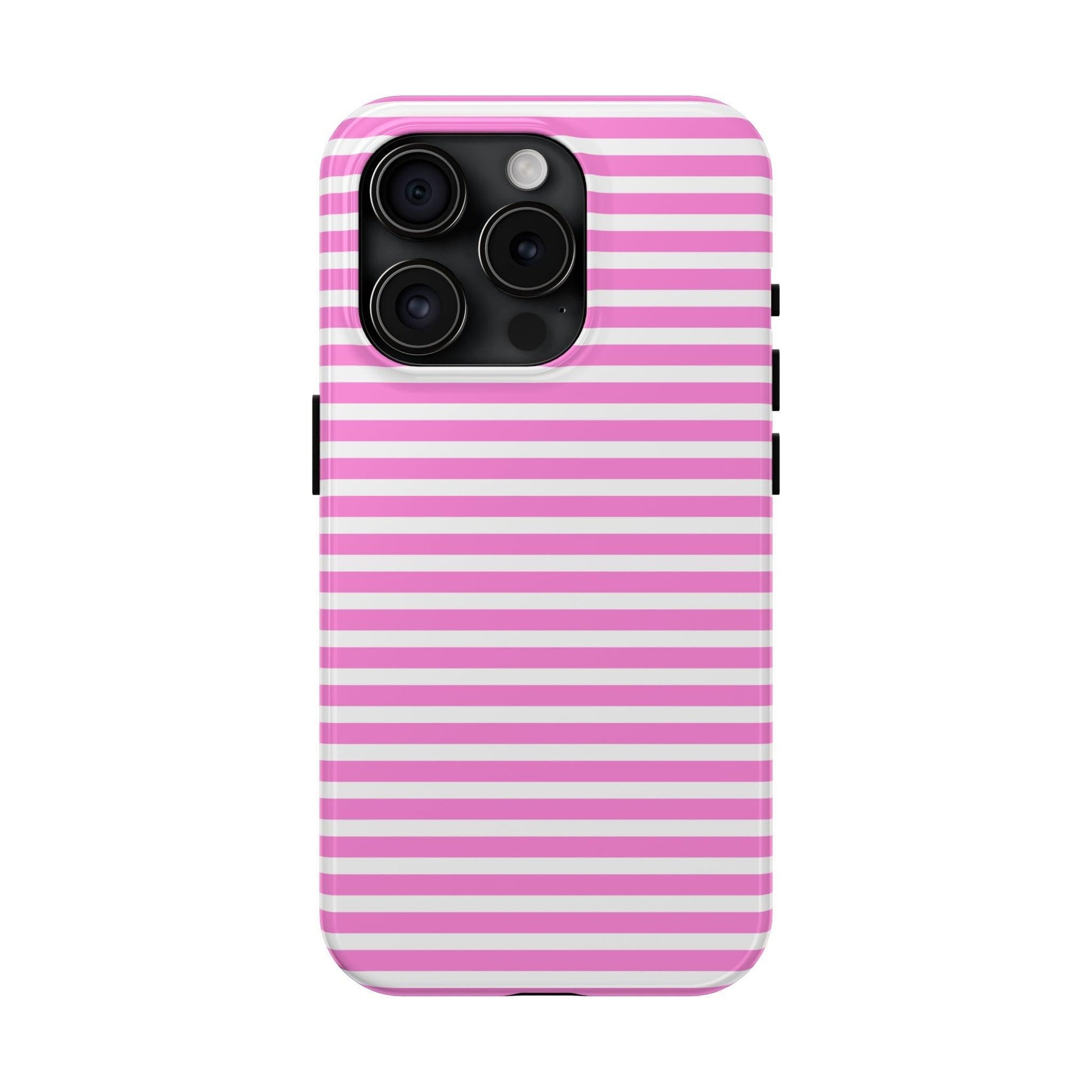 Pink and White Striped Phone Case - Departures Print Shop