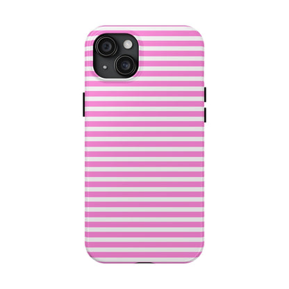 Pink and White Striped Phone Case - Departures Print Shop