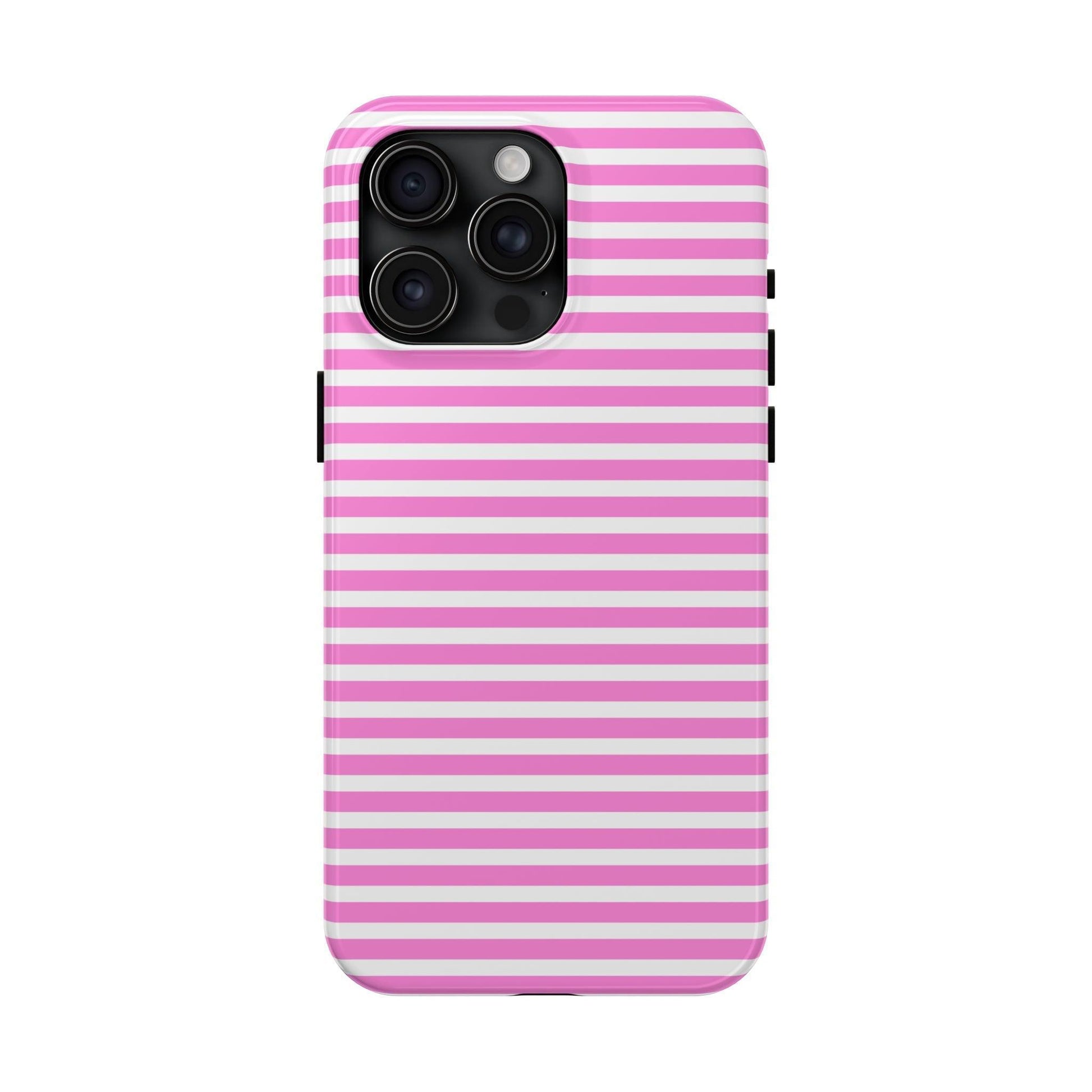 Pink and White Striped Phone Case - Departures Print Shop