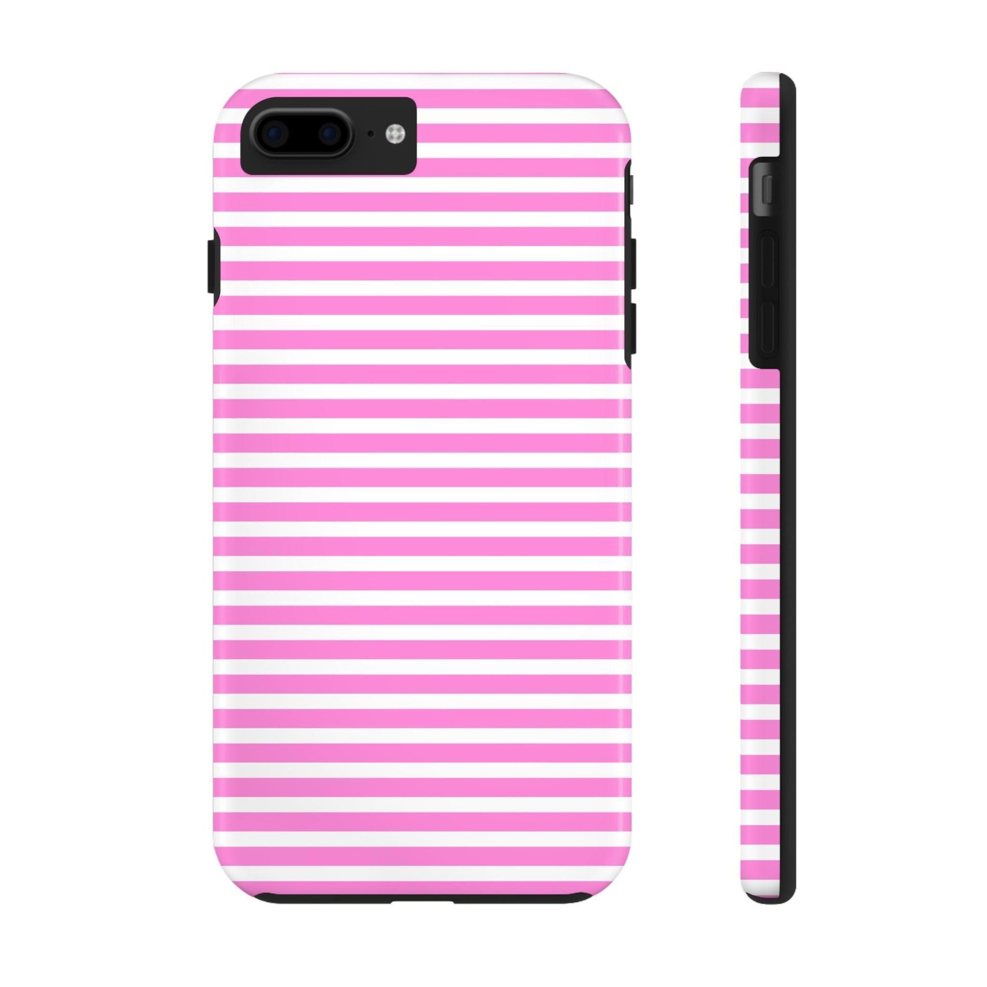 Pink and White Striped Phone Case - Departures Print Shop