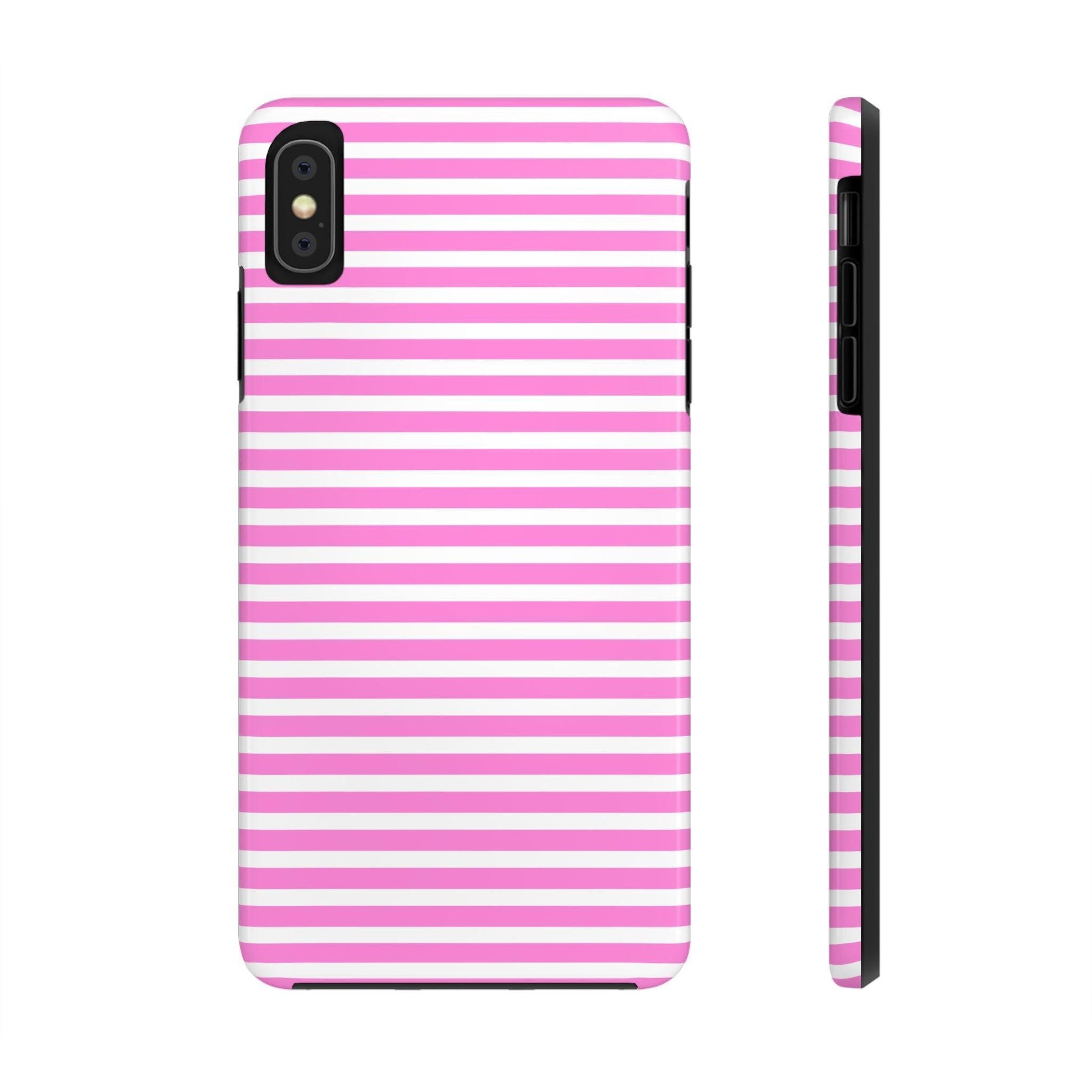 Pink and White Striped Phone Case - Departures Print Shop