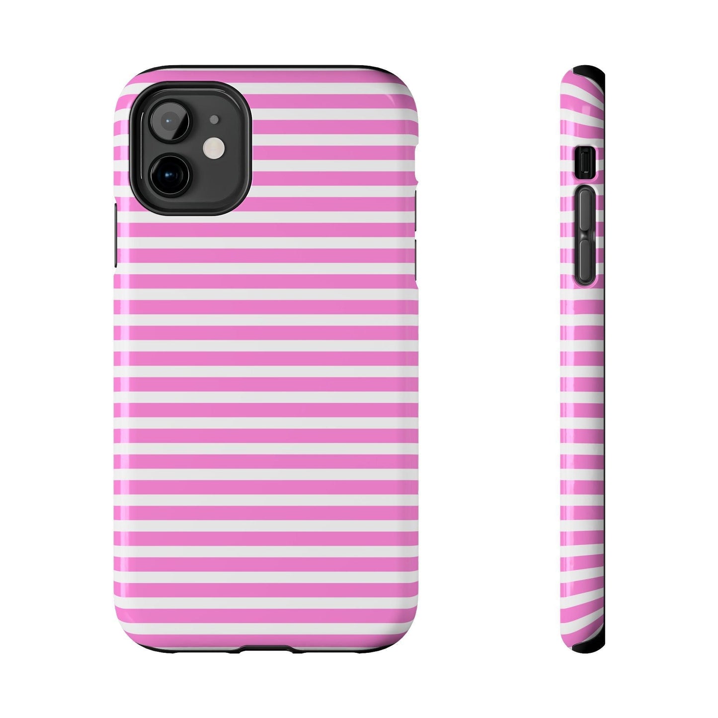 Pink and White Striped Phone Case - Departures Print Shop