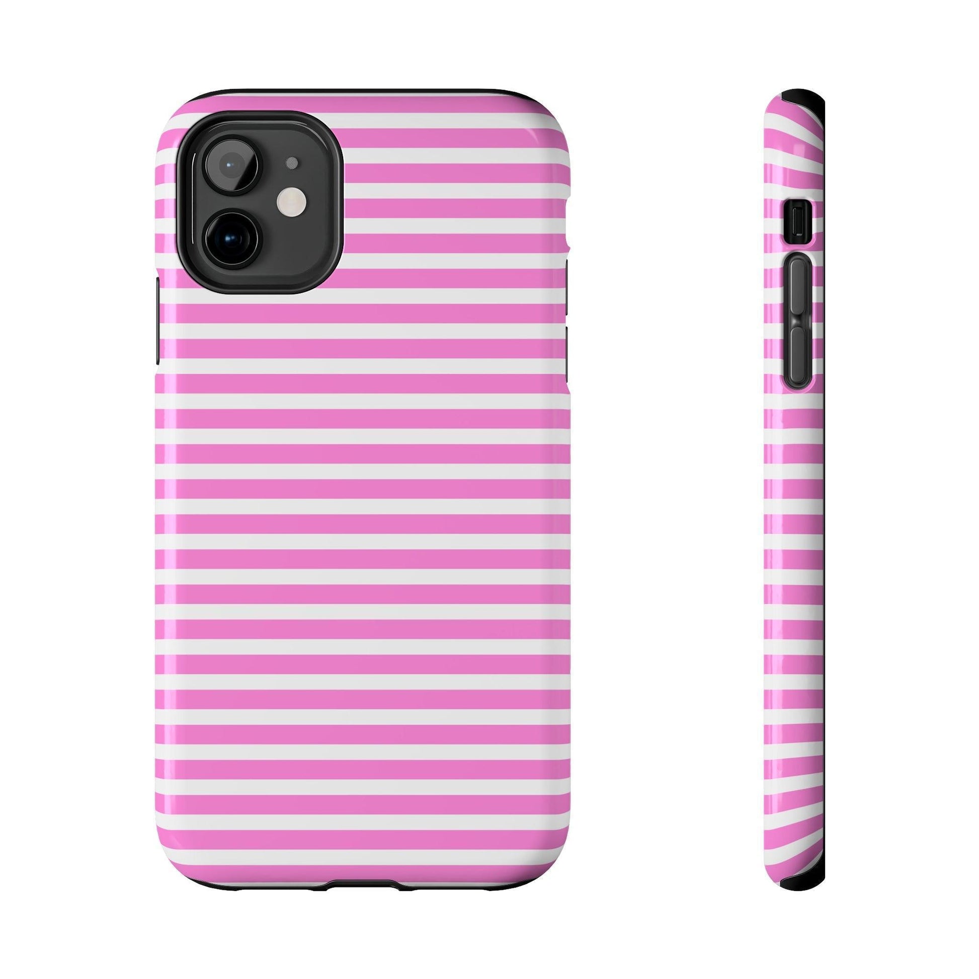 Pink and White Striped Phone Case - Departures Print Shop