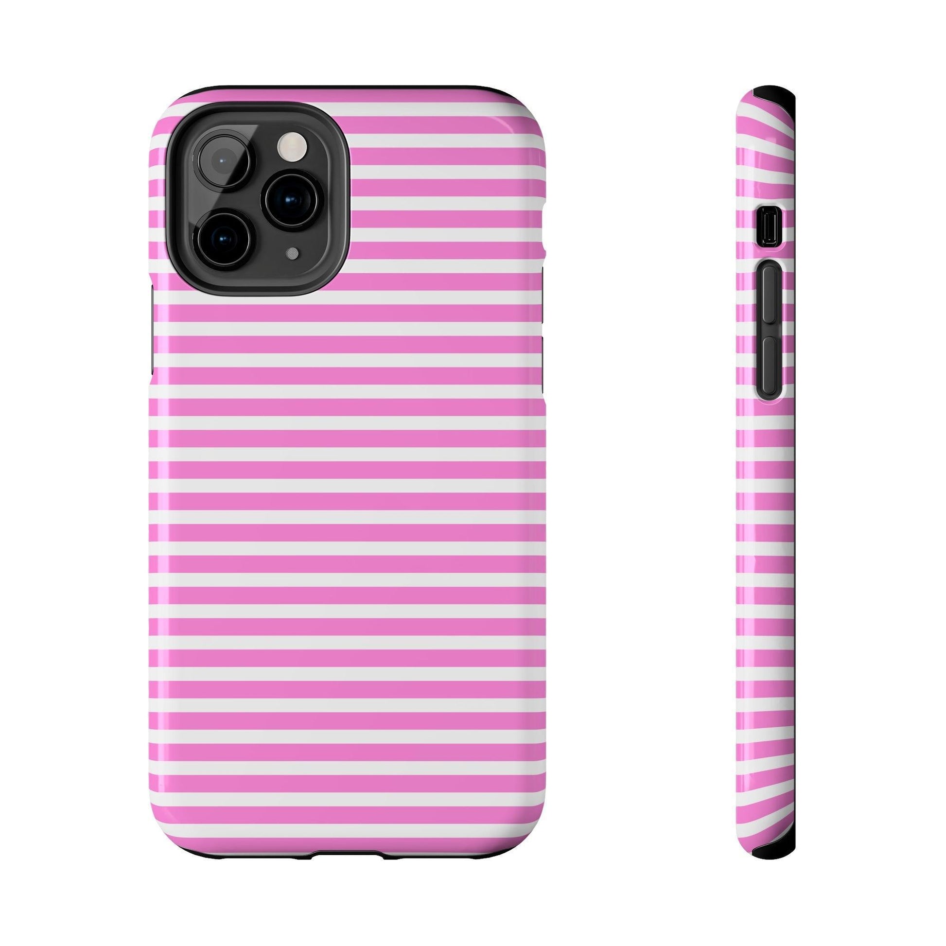 Pink and White Striped Phone Case - Departures Print Shop