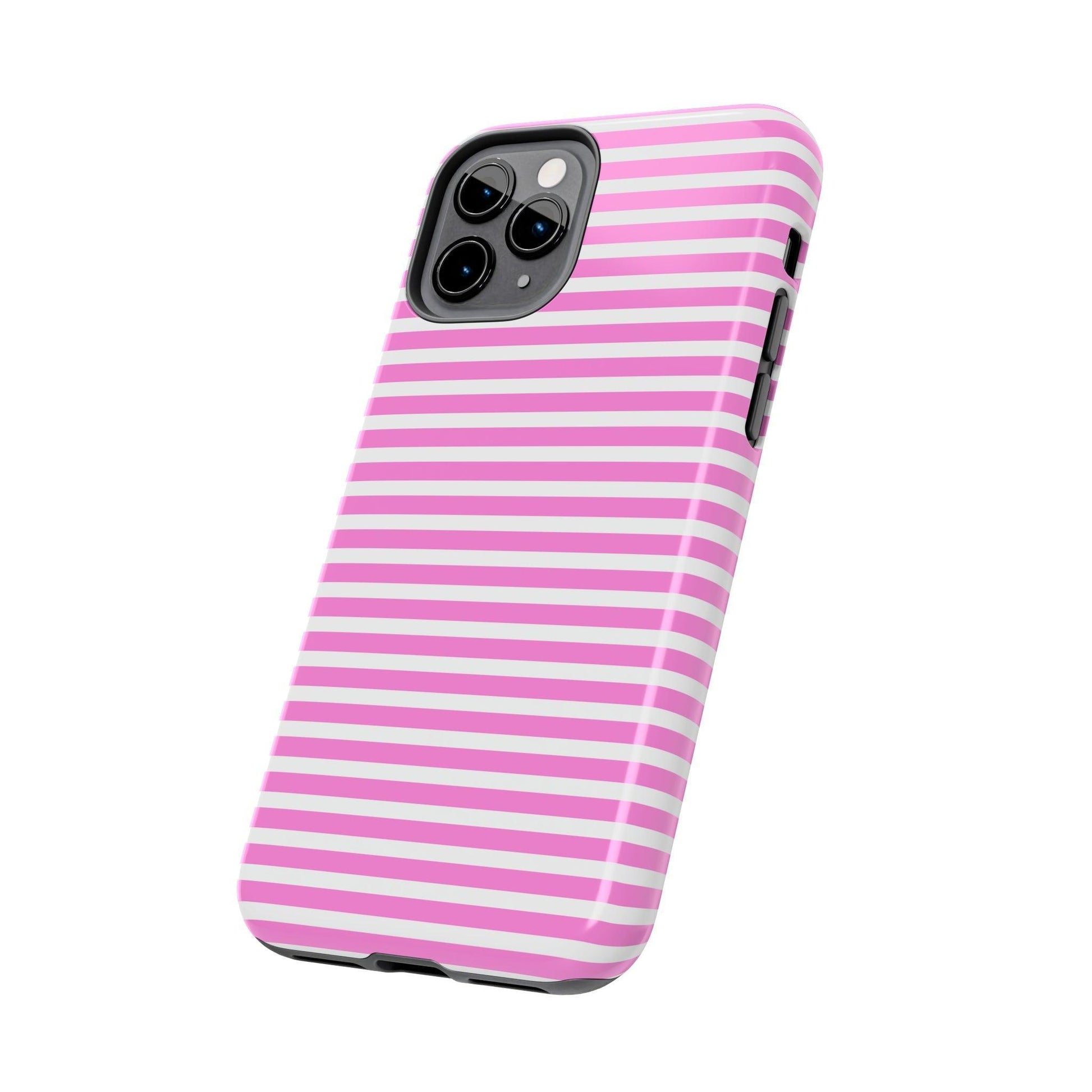 Pink and White Striped Phone Case - Departures Print Shop