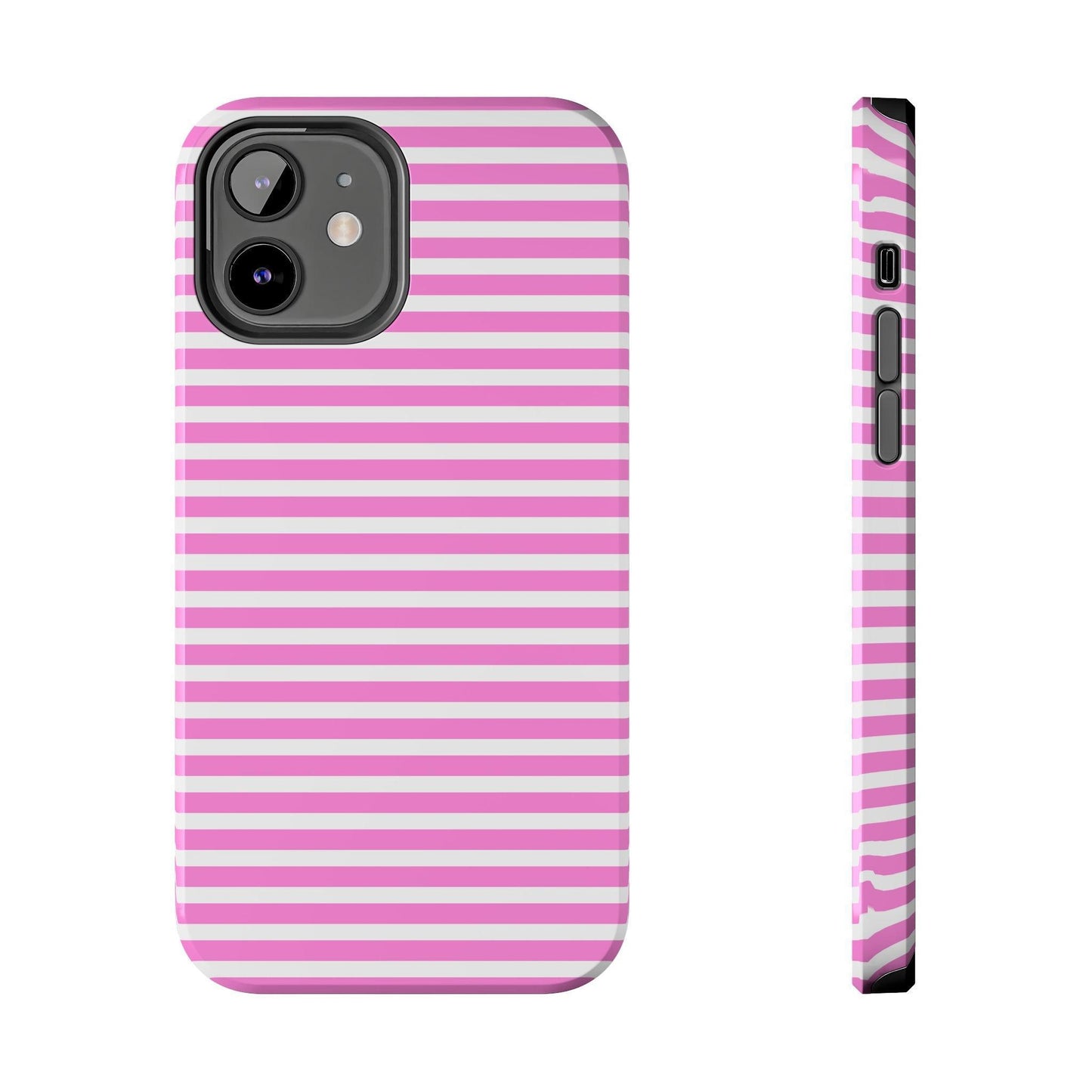 Pink and White Striped Phone Case - Departures Print Shop