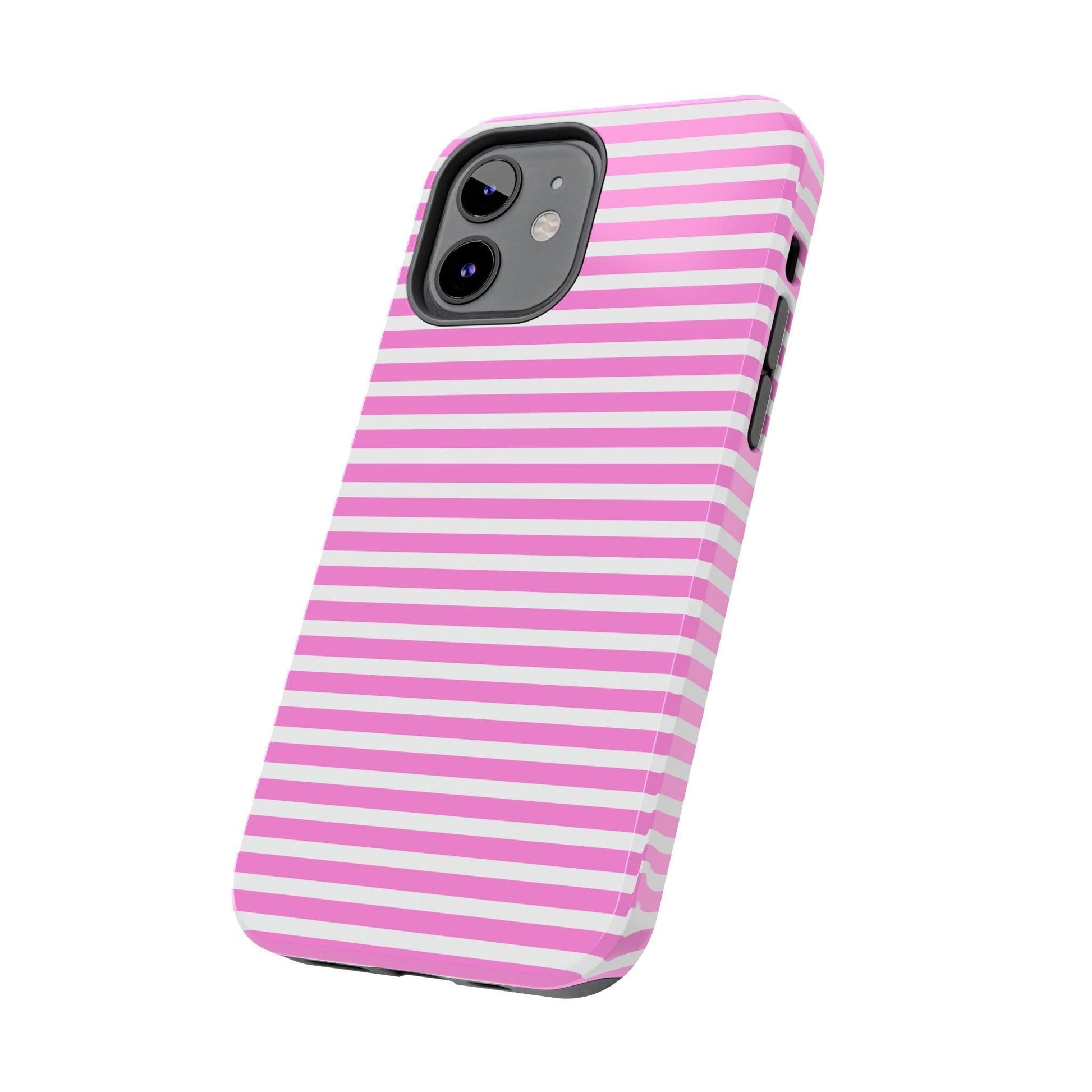 Pink and White Striped Phone Case - Departures Print Shop