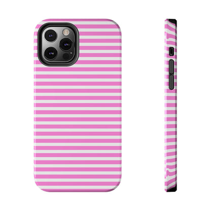 Pink and White Striped Phone Case - Departures Print Shop