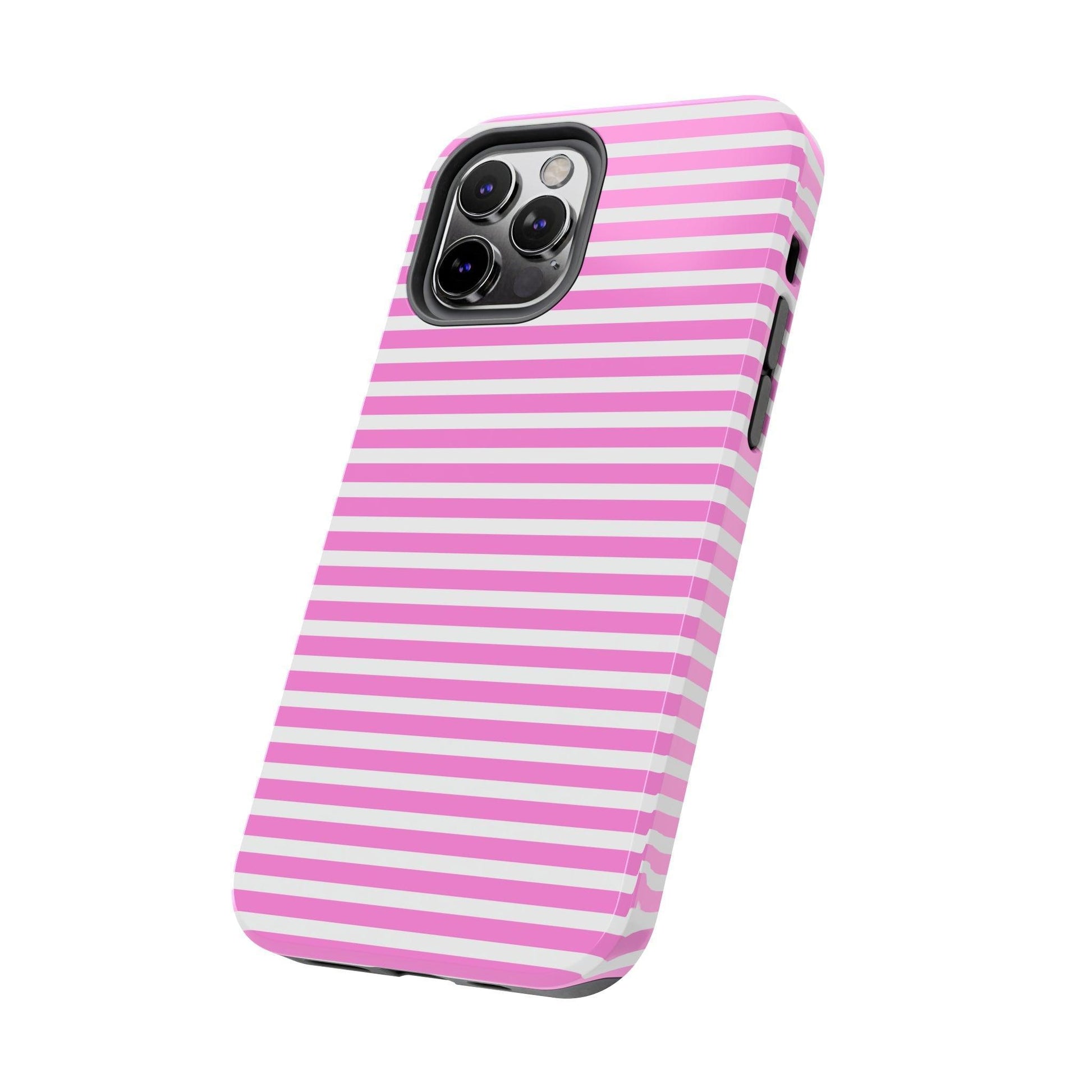 Pink and White Striped Phone Case - Departures Print Shop