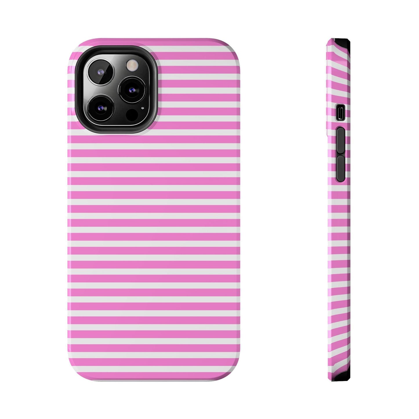 Pink and White Striped Phone Case - Departures Print Shop