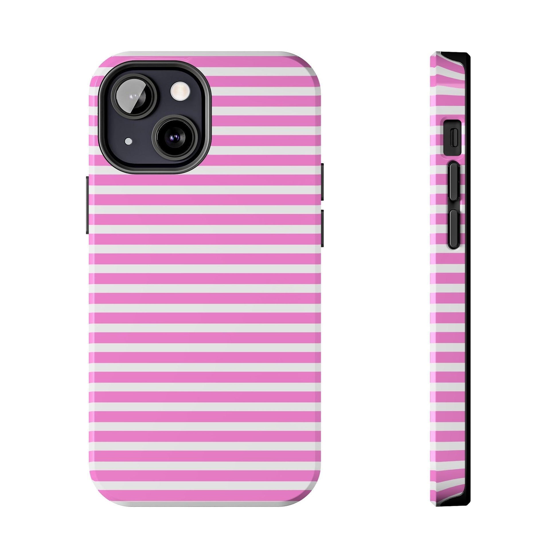 Pink and White Striped Phone Case - Departures Print Shop