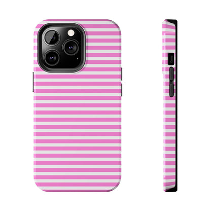 Pink and White Striped Phone Case - Departures Print Shop