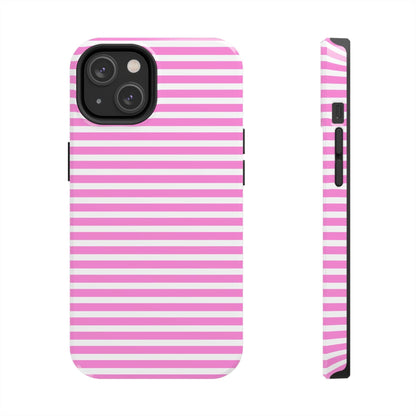 Pink and White Striped Phone Case - Departures Print Shop