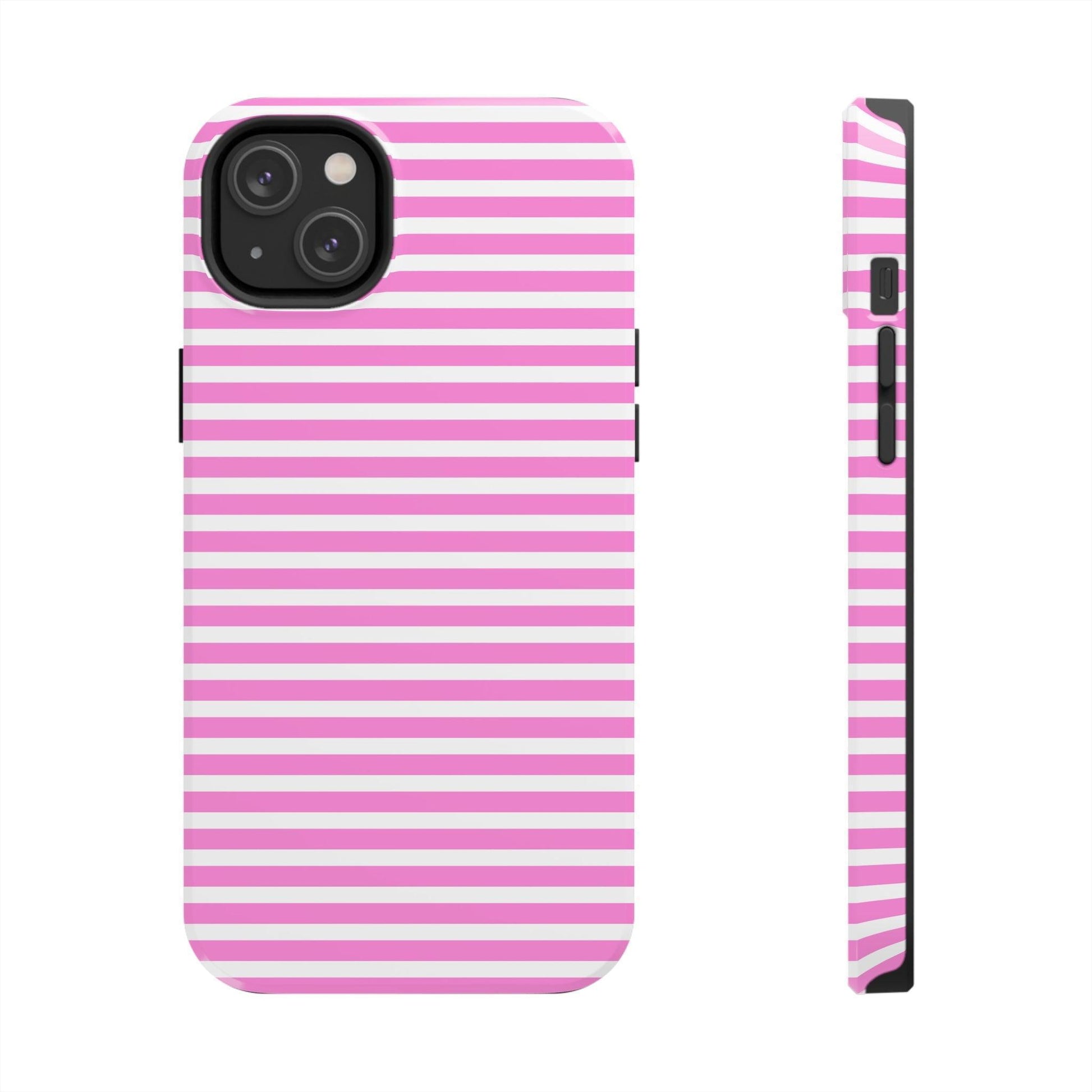 Pink and White Striped Phone Case - Departures Print Shop