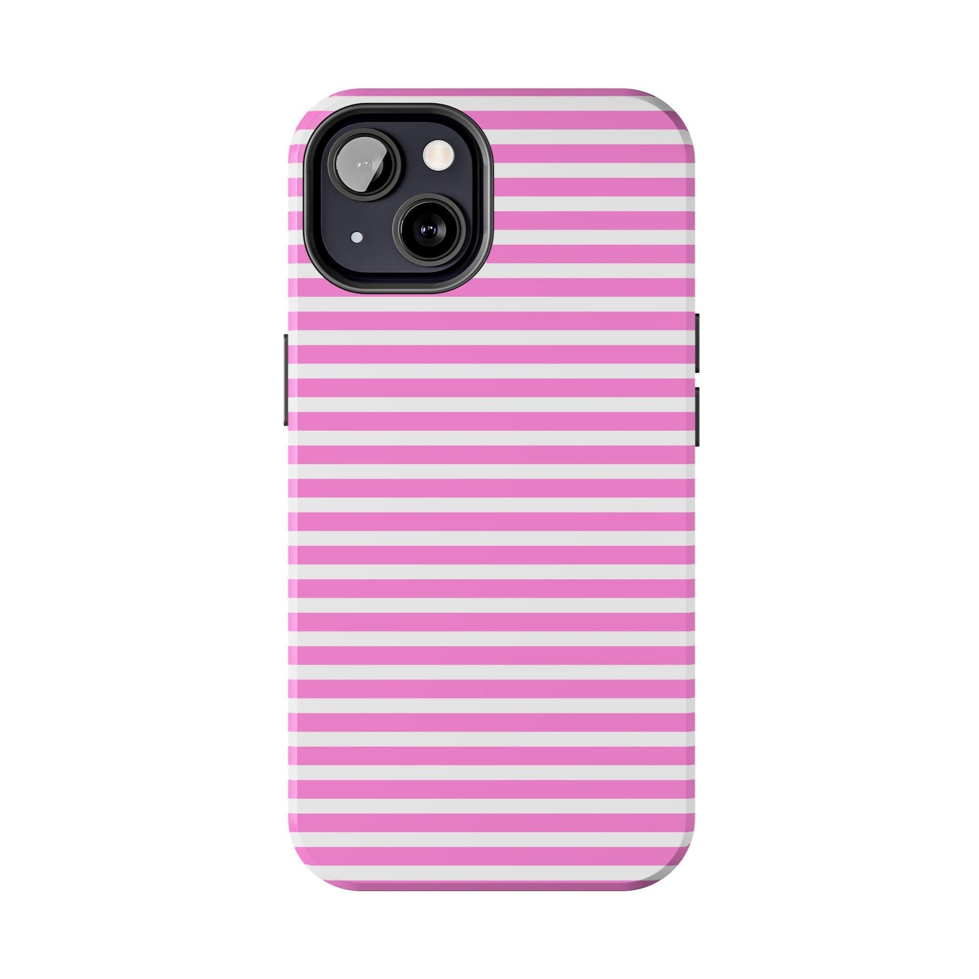 Pink and White Striped Phone Case - Departures Print Shop