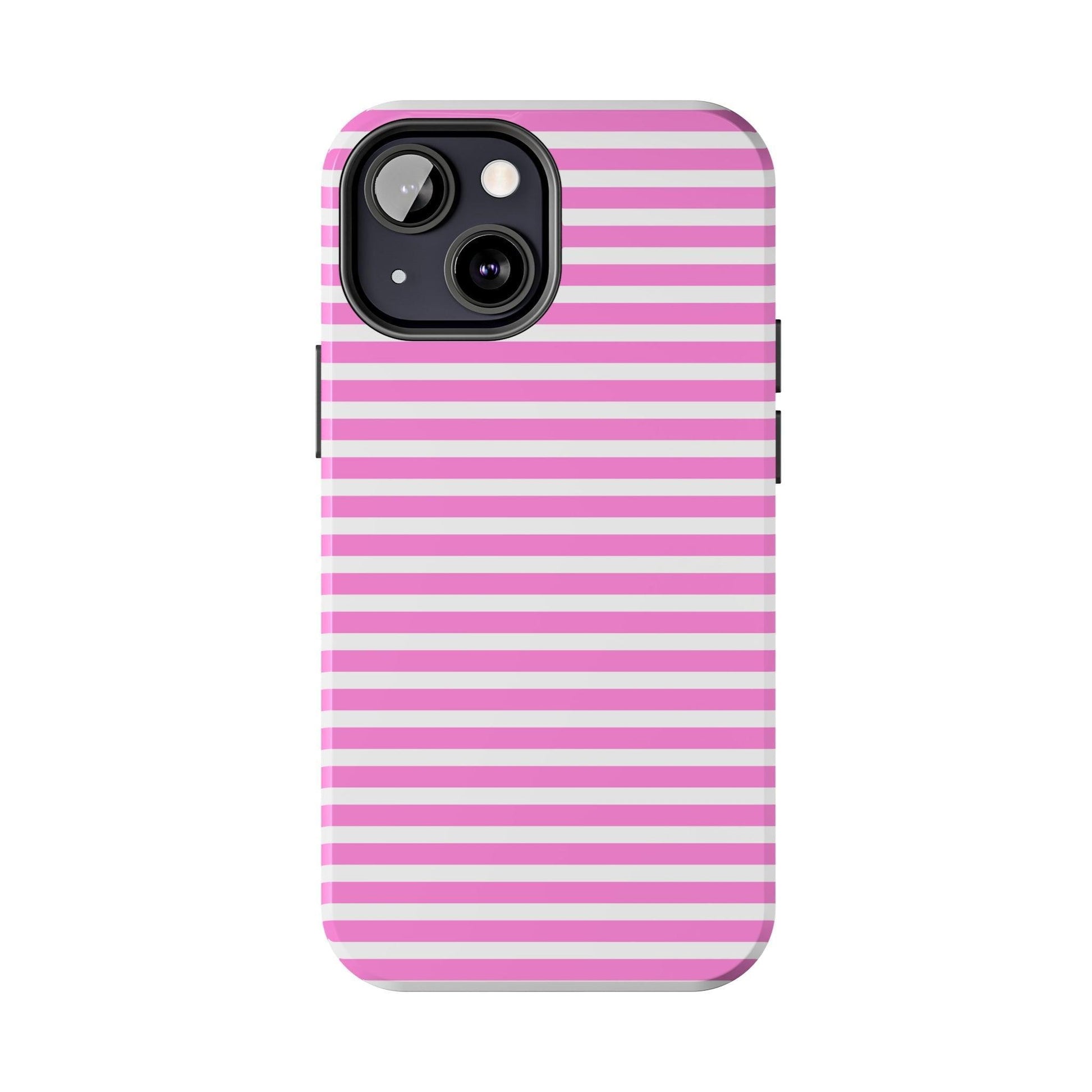 Pink and White Striped Phone Case - Departures Print Shop